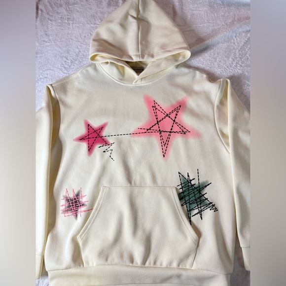 AELFRIC EDEN GRAFFITI STAR GRAPHIC PULLOVER HOODIE - Picture 1 of 6